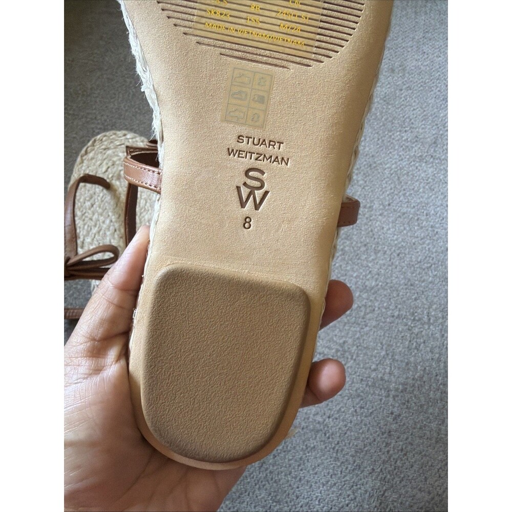 Stuart Weitzman Women Felicity Slingback Espadrille Sandal Sz 8 Macchiato NWOB - Picture 6 of 7